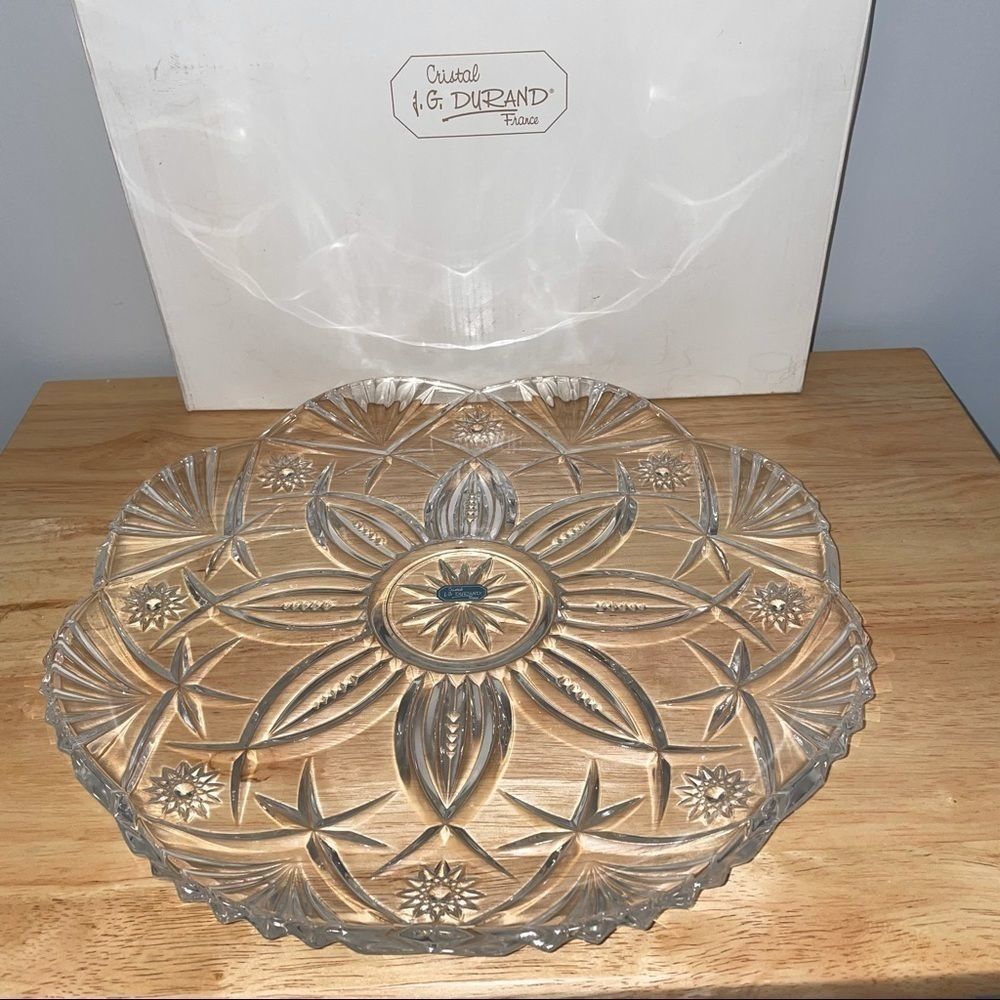 JG Durand Lead Cristal France Vincennes Platter 13”